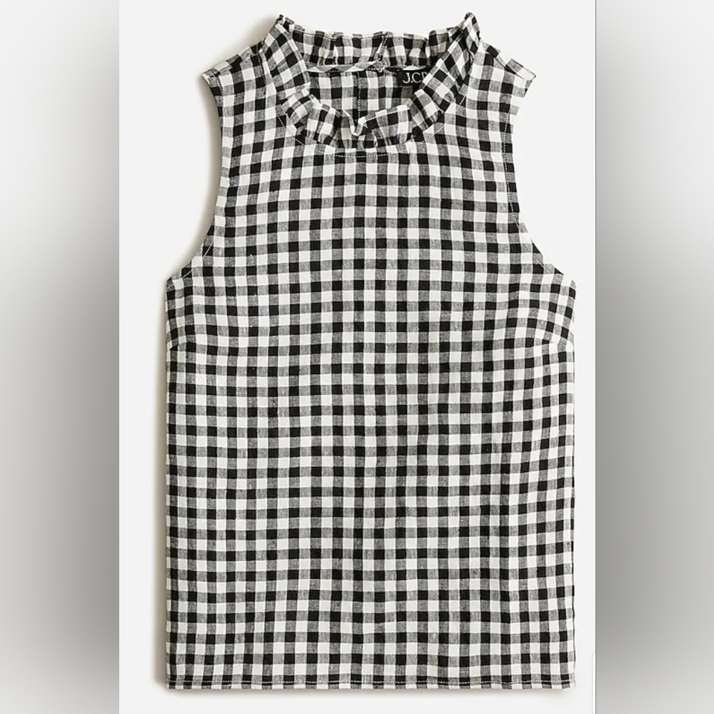 J Crew  Fleur top in gingham linen